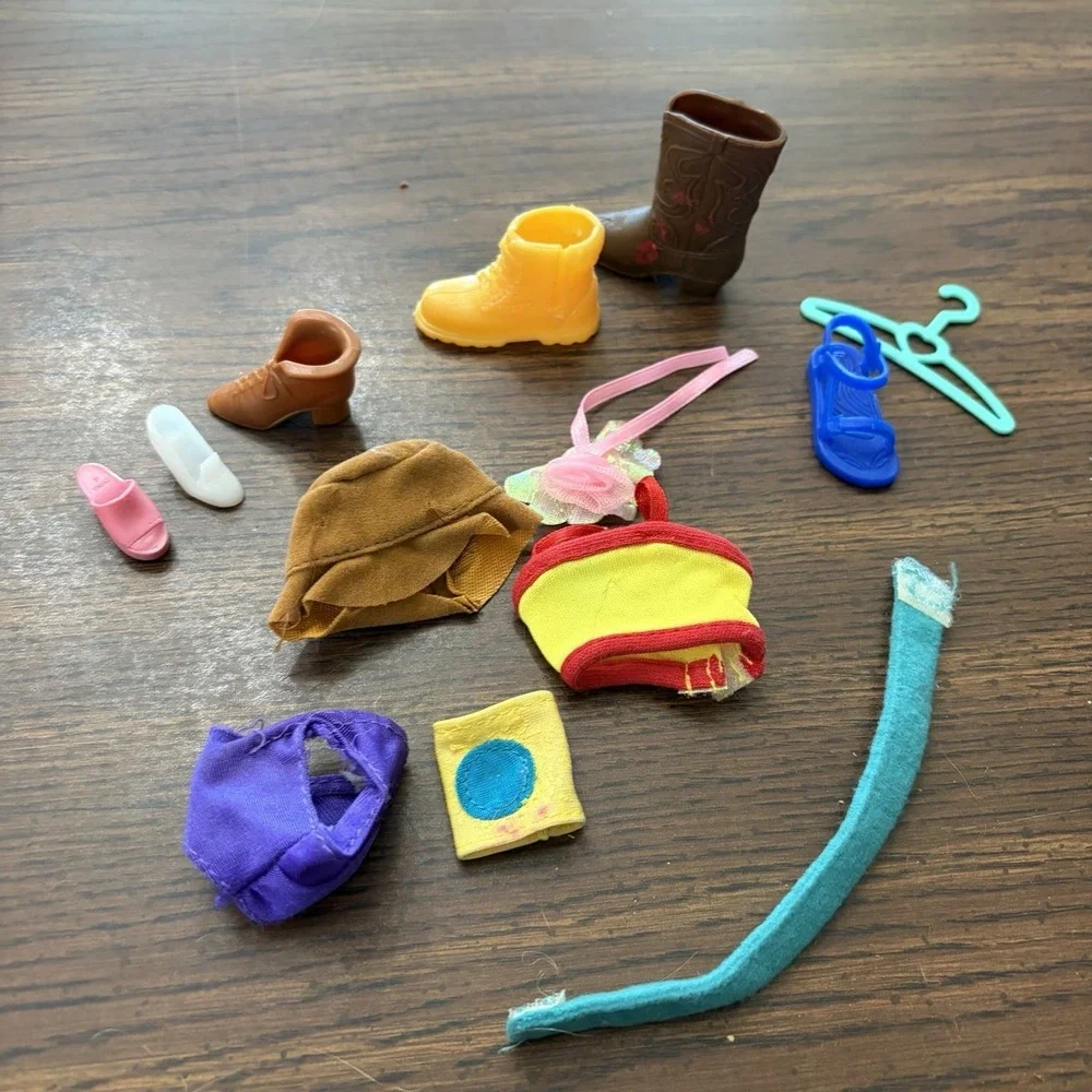 Vintage Barbie Accessories Mixed Lot Shoes Belt Hanger